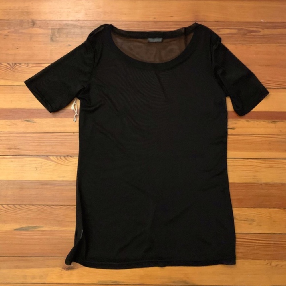 NWOT Black Mesh See Through T-Shirt